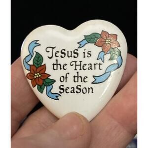 1994 House of Lloyd Vintage Pin Jesus is the Heart of the Season 1.5"